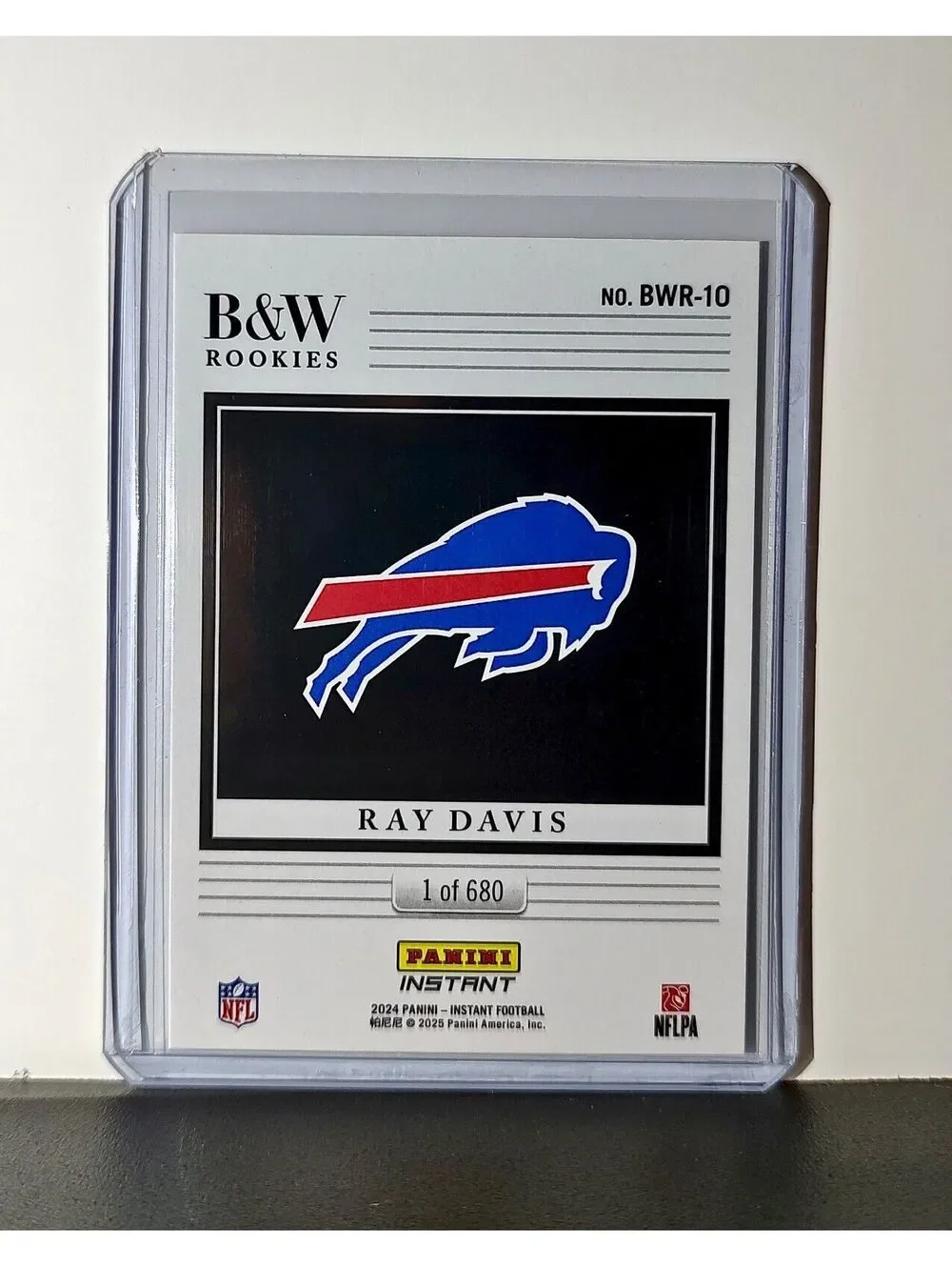 Ray Davis 2024 Panini NFL #10 Black & White Rookies Card Buffalo Bills 1 of 680